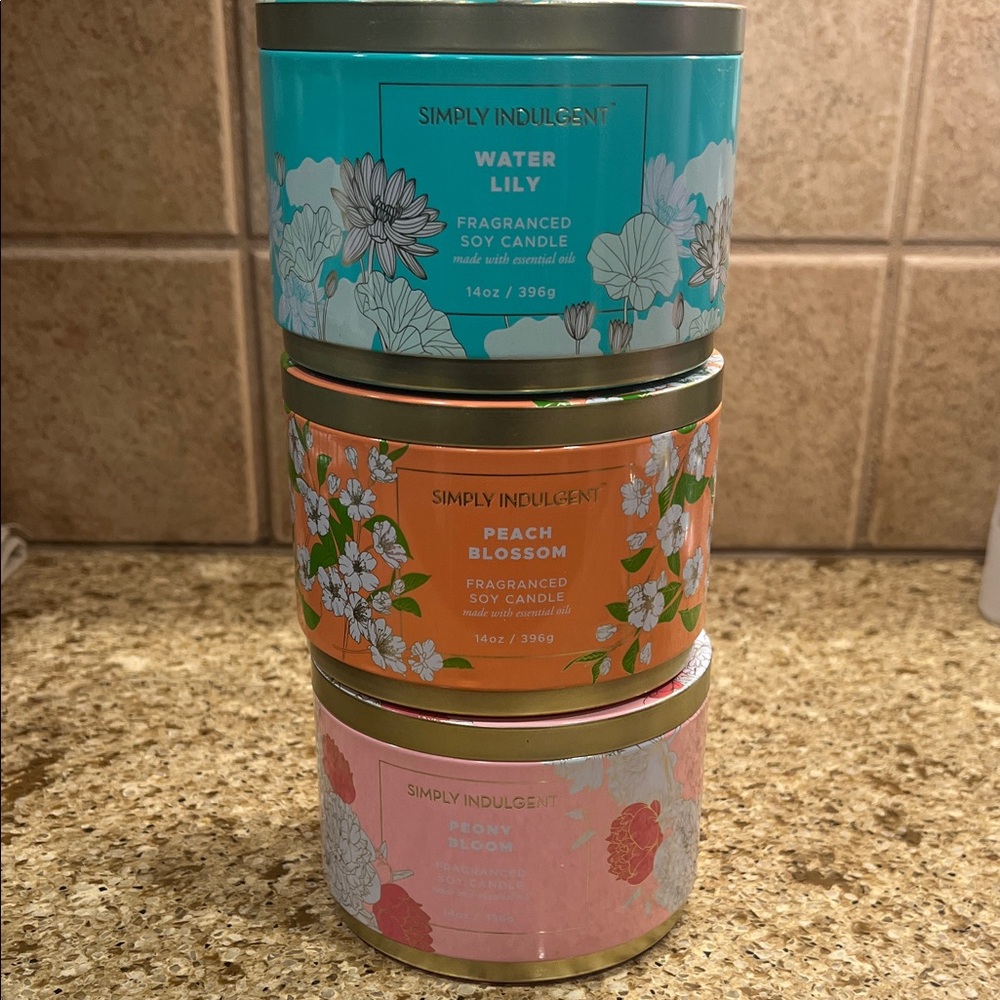 Fragranced Soy Candle Trio - Blue, Orange, Pink